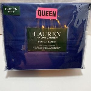 Ralph Lauren Dunham Sateen Queen Sheet Set Blue